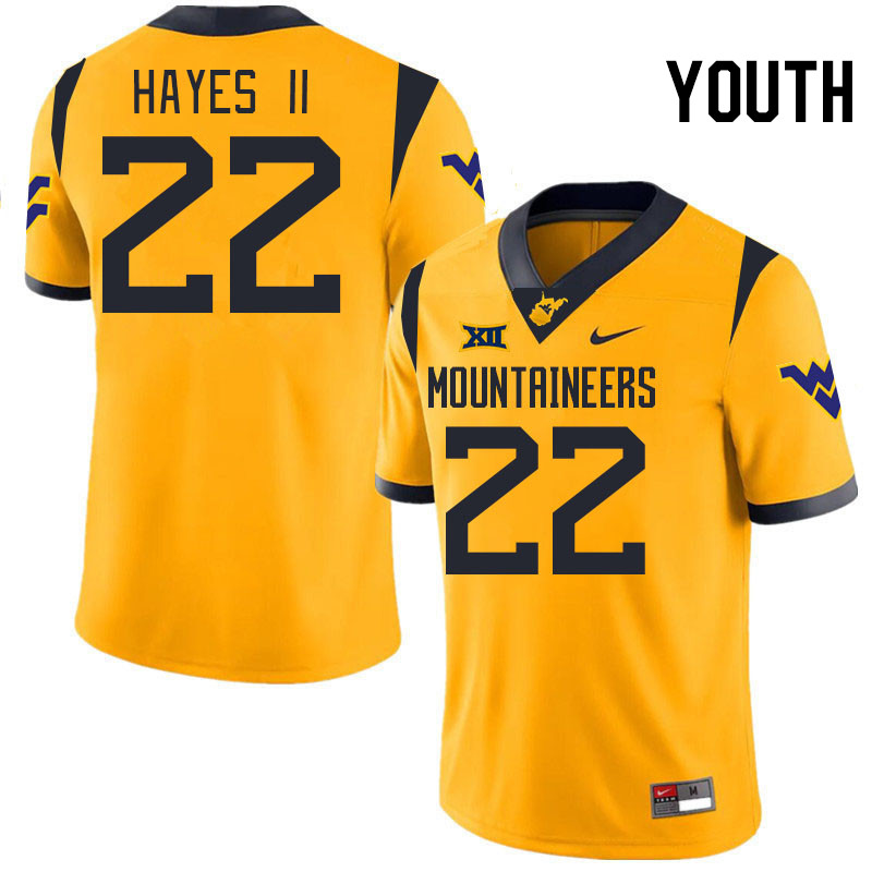 Youth #22 Michael Hayes II West Virginia Mountaineers College 2024 New Uniforms Football Jerseys Sti